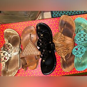 9 Pairs of Tory Burch Shoes Size 8- Set of 9 TB Millers, Boots, and Sandals